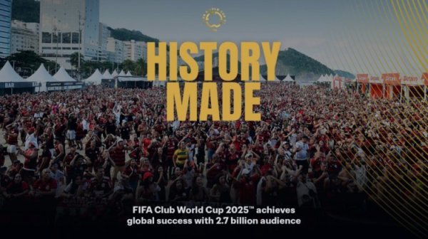统计公布🔥FIFA官方：新世俱杯全球观赛人群  达27亿 现
